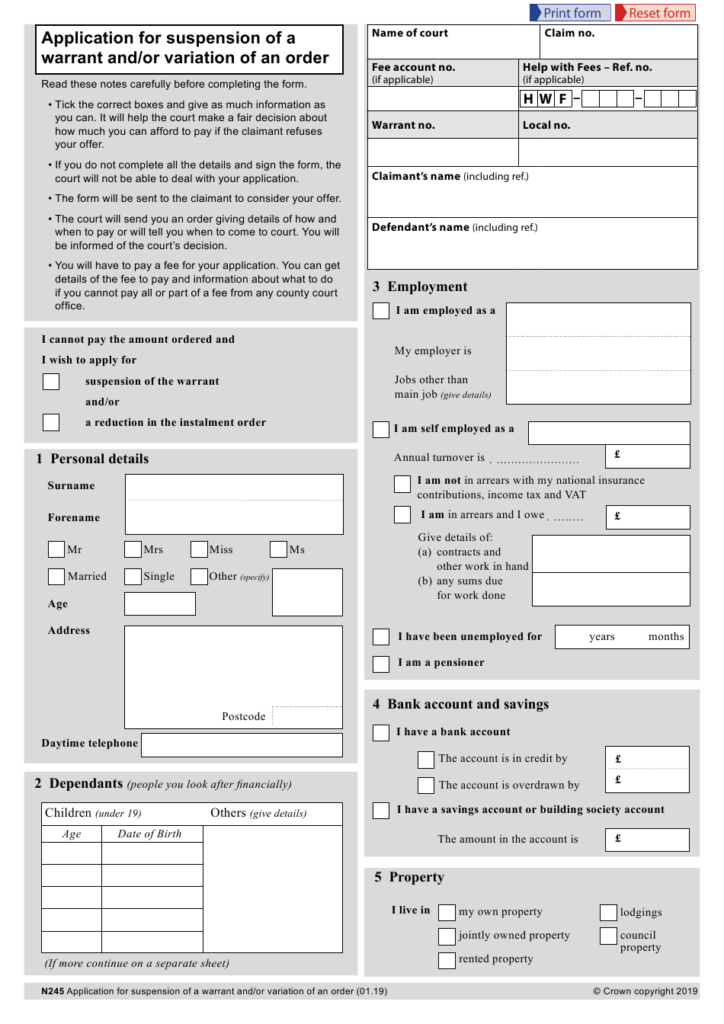 Form N245 Download Fillable PDF Or Fill Online Application For 