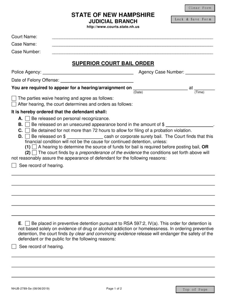 Form NHJB 2789 SE Download Fillable PDF Or Fill Online Superior Court 