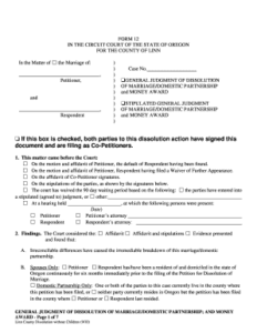 Form Of General Judgement In Oregon Fill Online Printable Fillable