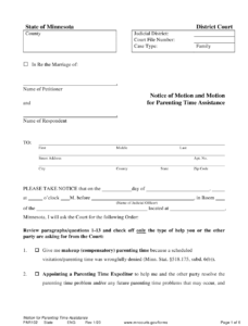 Form PAR102 Download Printable PDF Or Fill Online Notice Of Motion And