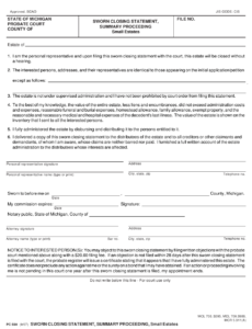 Form PC590 Download Fillable PDF Or Fill Online Sworn Closing Statement