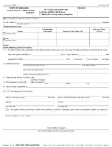 Form PCA301 Download Fillable PDF Or Fill Online Petition For Adoption