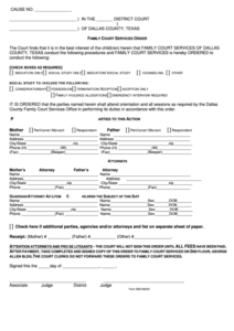 Form Sso M3 02 Family Court Services Order Form Dallas County