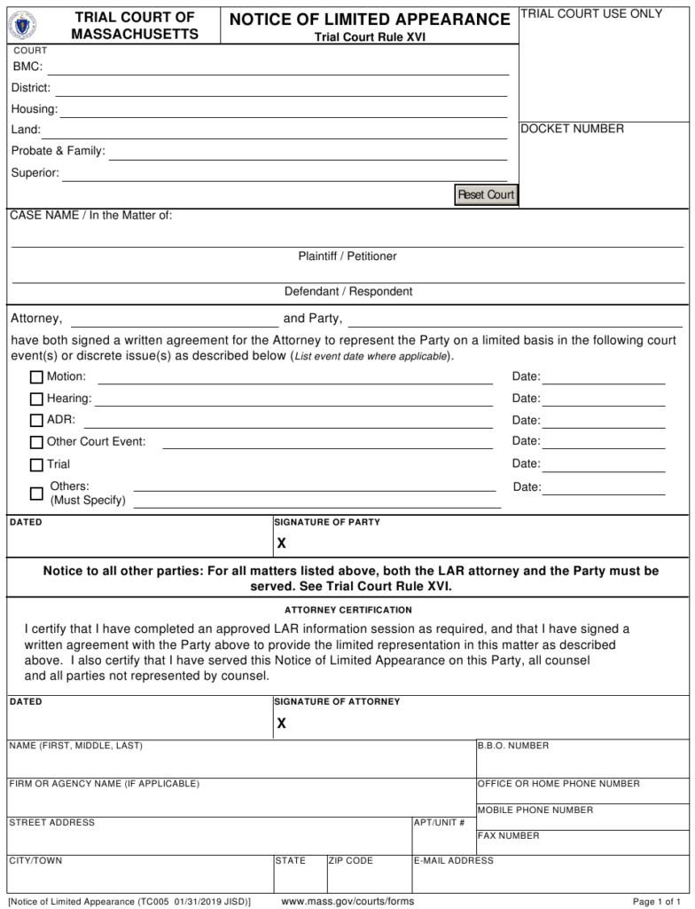 Form TC005 Download Fillable PDF Or Fill Online Notice Of Limited 