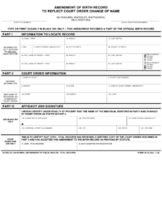 Form VS23 Download Fillable PDF Or Fill Online Amendment Of Birth