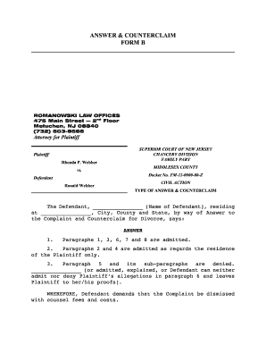 Format Of Counterclaim In Civil Suit Fill Online Printable Fillable 