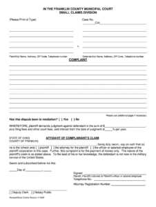 Franklin County Municipal Court Forms Fill Out And Sign Printable PDF