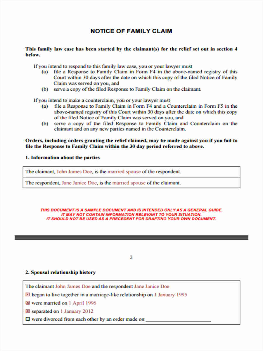 FREE 8 Notice Of Claim Form Samples In MS Word PDF Excel