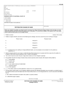 Free California Name Change Forms How To Change Your Name In CA PDF