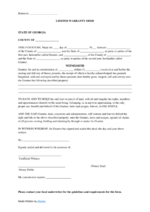 Free Georgia Limited Warranty Deed Form Word PDF EForms Free