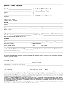 Galveston County Small Claims Form Fill Out And Sign Printable PDF