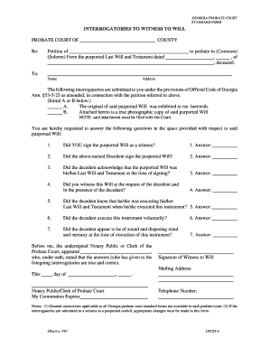 Georgia Probate Court Standard Form 5 Edit Fill Out Top Online 