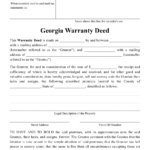 Georgia United States Warranty Deed Form Download Printable PDF