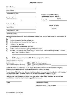 Get Small Claims Court Forms Nj PDF Form Samples To Fill Online 