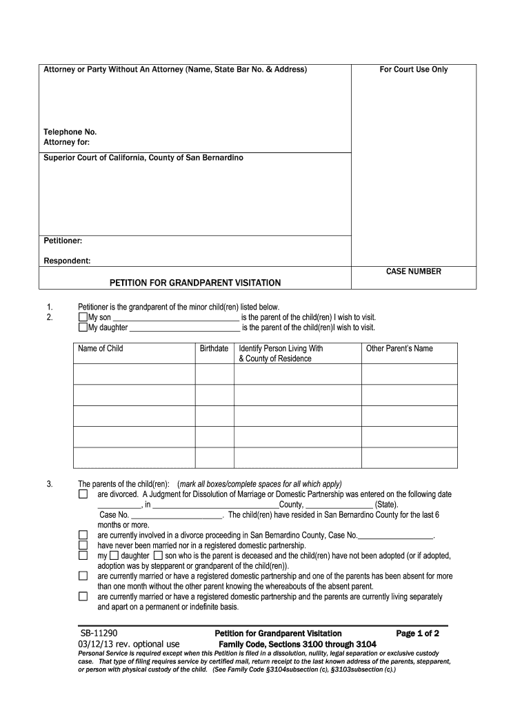 Grandparents Rights In California Fill Online Printable Fillable 