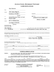 Henderson Small Claims Court Fill And Sign Printable Template Online