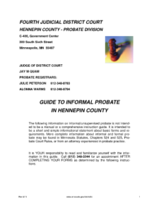 Hennepin County Application For Informal Probate Fill Online