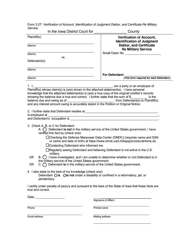 IA Form 3 27 Complete Legal Document Online US Legal Forms