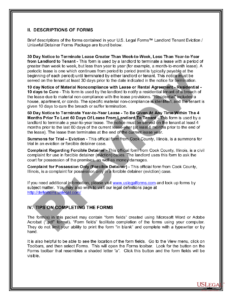 Illinois Landlord Tenant Eviction Unlawful Detainer Forms Package