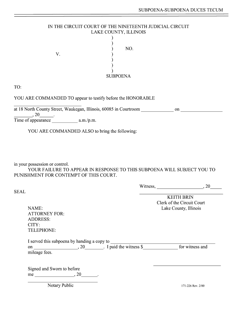 Illinois Subpoena Fill Out And Sign Printable PDF Template SignNow