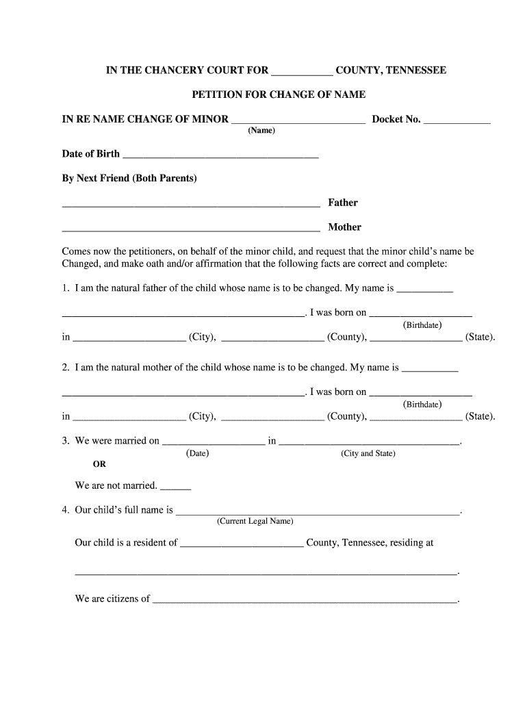 IN THE CHANCERY COURT FOR DAVIDSON COUNTY TENNESSEE Fill Out And 