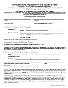 Kern County Eviction Process Fill Online Printable Fillable Blank