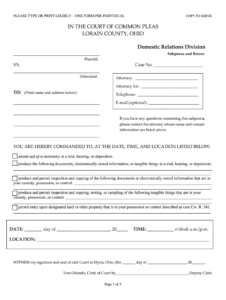 Lorain County Domestic Relations Court Forms Fill Out And Sign