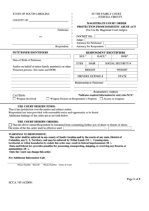 Magistrate Court Order Protection From Domestic Abuse Act Form