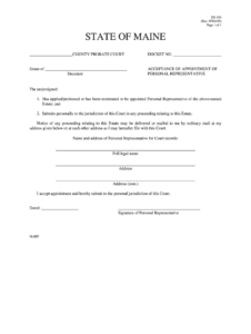 Maine Probate Form De 104 Fill Out And Sign Printable PDF Template