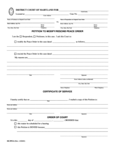 Maryland Peace Order Form Fill Online Printable Fillable Blank