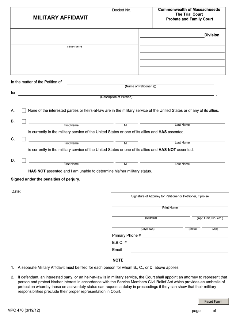 Mass Probate Forms Fill And Sign Printable Template Online US Legal 