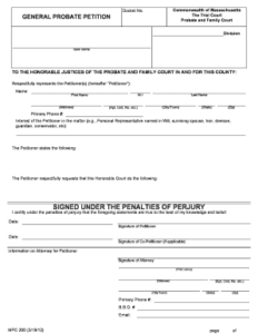 Massachusetts Probate Court Forms Printable Fill Online Printable