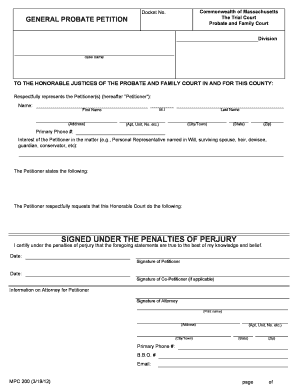 Massachusetts Probate Court Forms Printable Fill Online Printable 