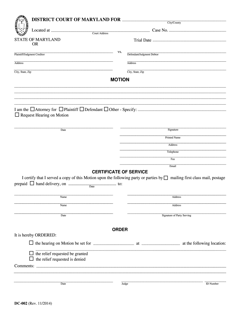 MD DC 002 2014 Complete Legal Document Online US Legal Forms