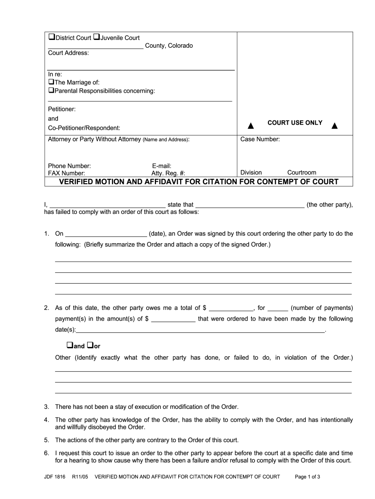 Mesa County Court Forms Fill Online Printable Fillable Blank 