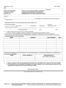 Michigan Probate Doc Template PdfFiller