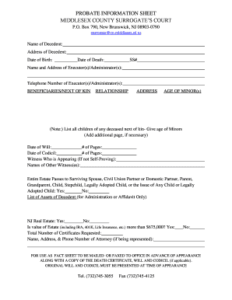 Middlesex County Surrogate Court Fillable Printable Online Forms