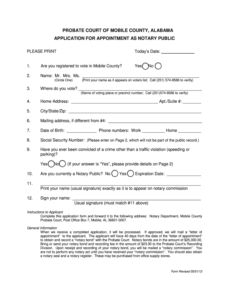 Mobile County Probate Court Forms Fill Online Printable Fillable 