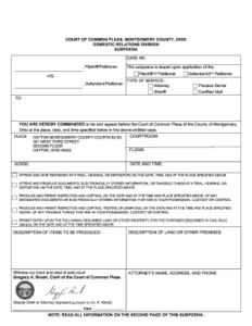 Montgomery County Domestic Relations Court Fill Online Printable