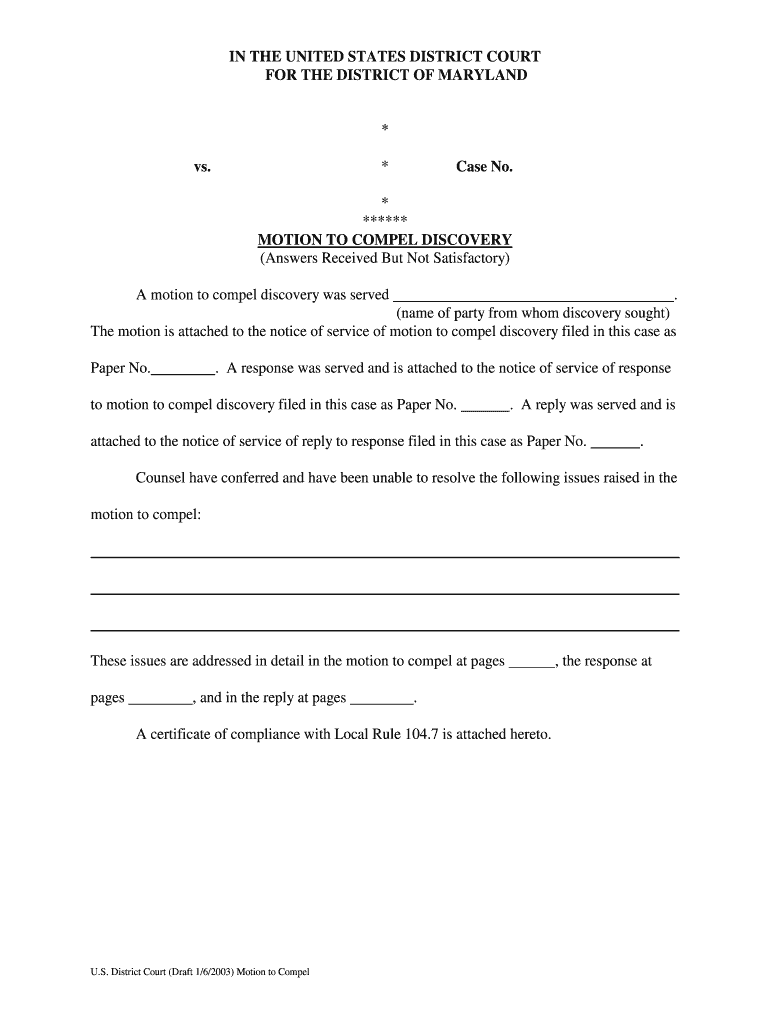 Motion To Compel Discovery Tn Form Fill Out And Sign Printable PDF 