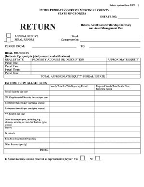 Muscogee County Probate Court Annual Return Form Fill Online 