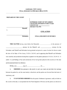 NJ Final Judgment Of Divorce 2006 Complete Legal Document Online US