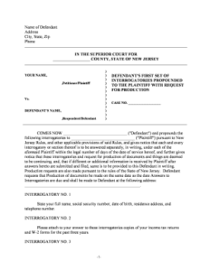 Nj Interrogatories Fill Online Printable Fillable Blank PdfFiller