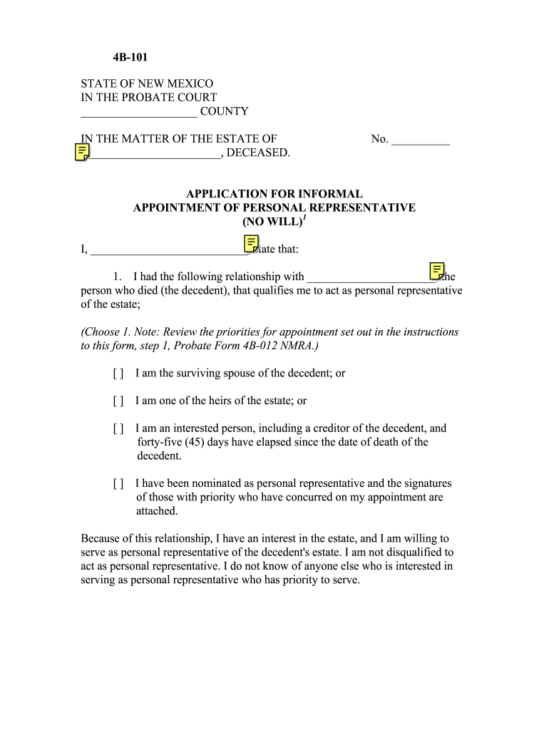 Nm Probate Forms Fill Online Printable Fillable Blank PdfFiller