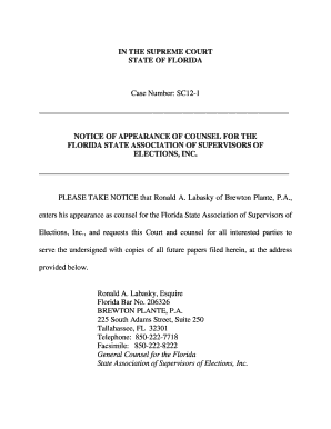 Notice Of Appearance Supreme Court Fill Out Online Documents 