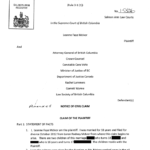 Notice Of Civil Claim To The Supreme Court By Leanne McIvor Oct 15 2015