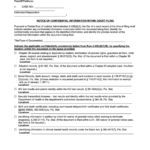 Notice Of Confidential Information Within Court Filing Form First