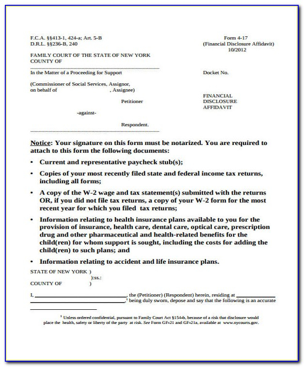 Nsw Family Court Affidavit Template