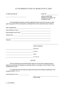 Ohio Court Appointed Attorney Fees Editable Fillable Printable