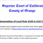 Orange County Superior Court Implementation Of Local Rule 314A In